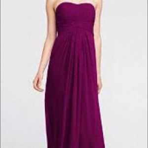 Sangria strapless long gown | Davids Bridal